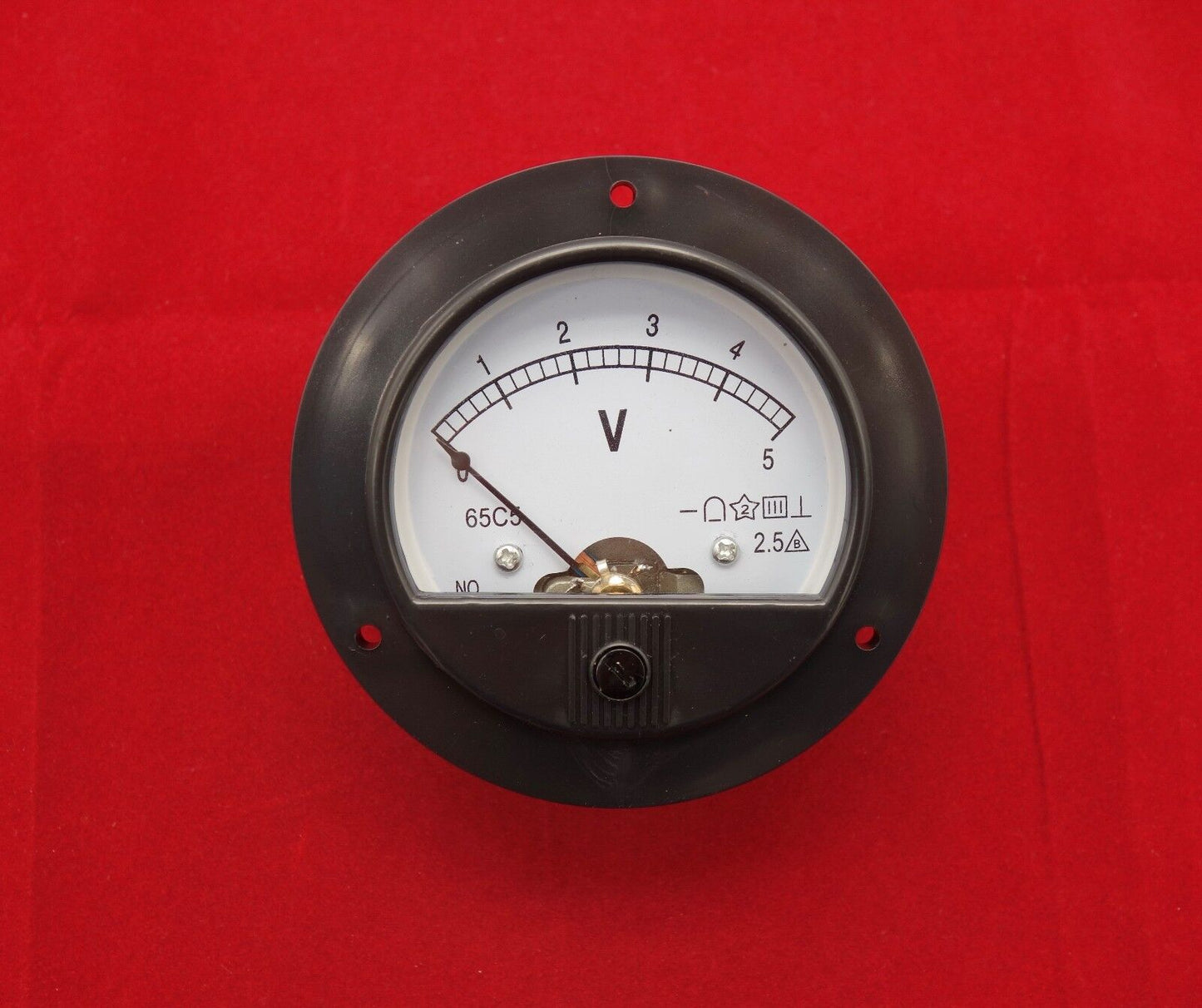 1pc DC 0- 5V Analog Voltmeter Voltage Panel Meter Dia. 90mm DH62 Plastic Housing