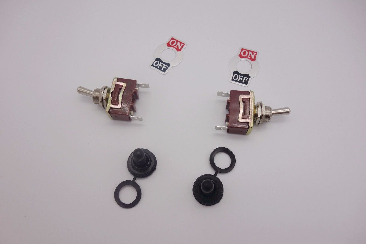 2PCS 2 PIN ON-OFF Toggle Switch 15A 250V Plug in Termianl momentary water proof