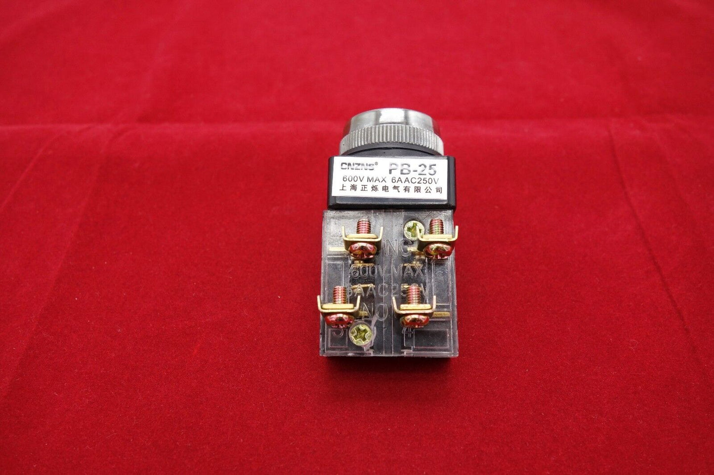 1PC NEW Cutout Dia. 25MM RED Momentary PUSH BUTTON Switch 1NO/1NC PB25