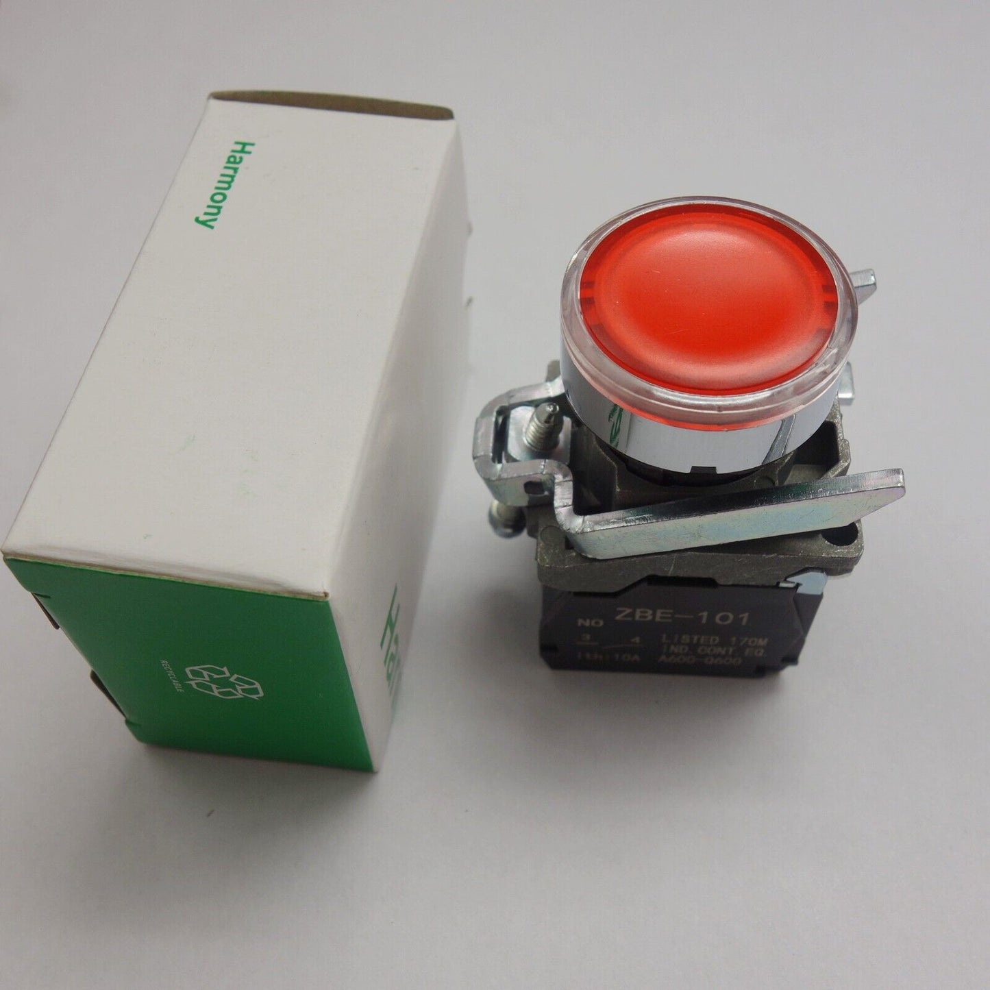 1PC 22MM Illuminated pushbuttons with flush push Fits XB4BW34M5 220V RED