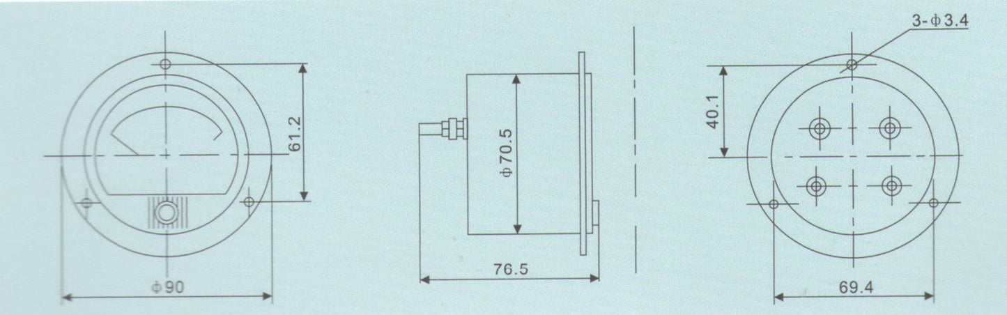 AC 0-300V Round Analog Voltmeter Voltage Panel Meter Dia. 90mm directly Connect