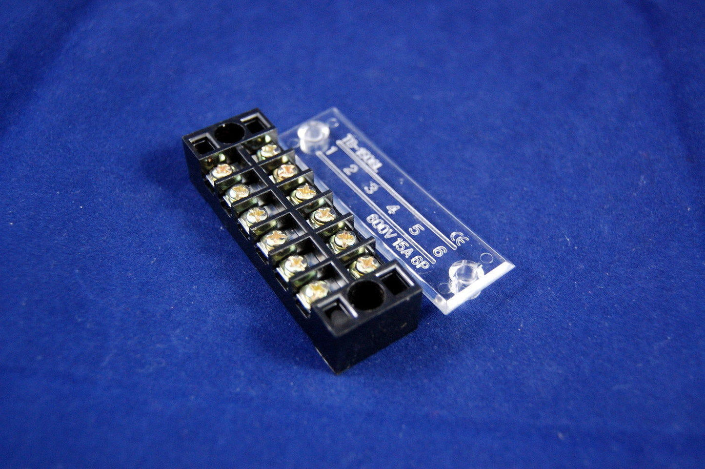 Lot of 10pcs 6 Position 15A 600V Barrier Dual Row Terminal Block/Strip w/Cover
