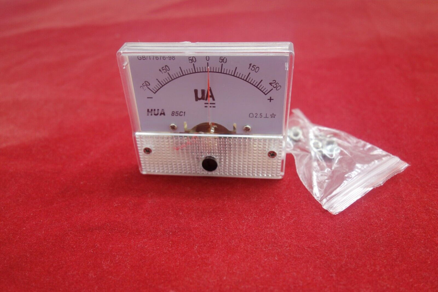 DC Minus Zero Plus -250uA - +250uA Analog 85C1 Analogue Ammeter AMP Panel meter