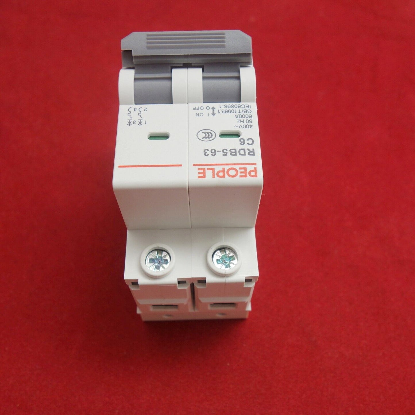 1Pc 2 Pole 6A Miniature Circuit Breaker RDB5-63 C6 6KA Breaking Capacity MCB