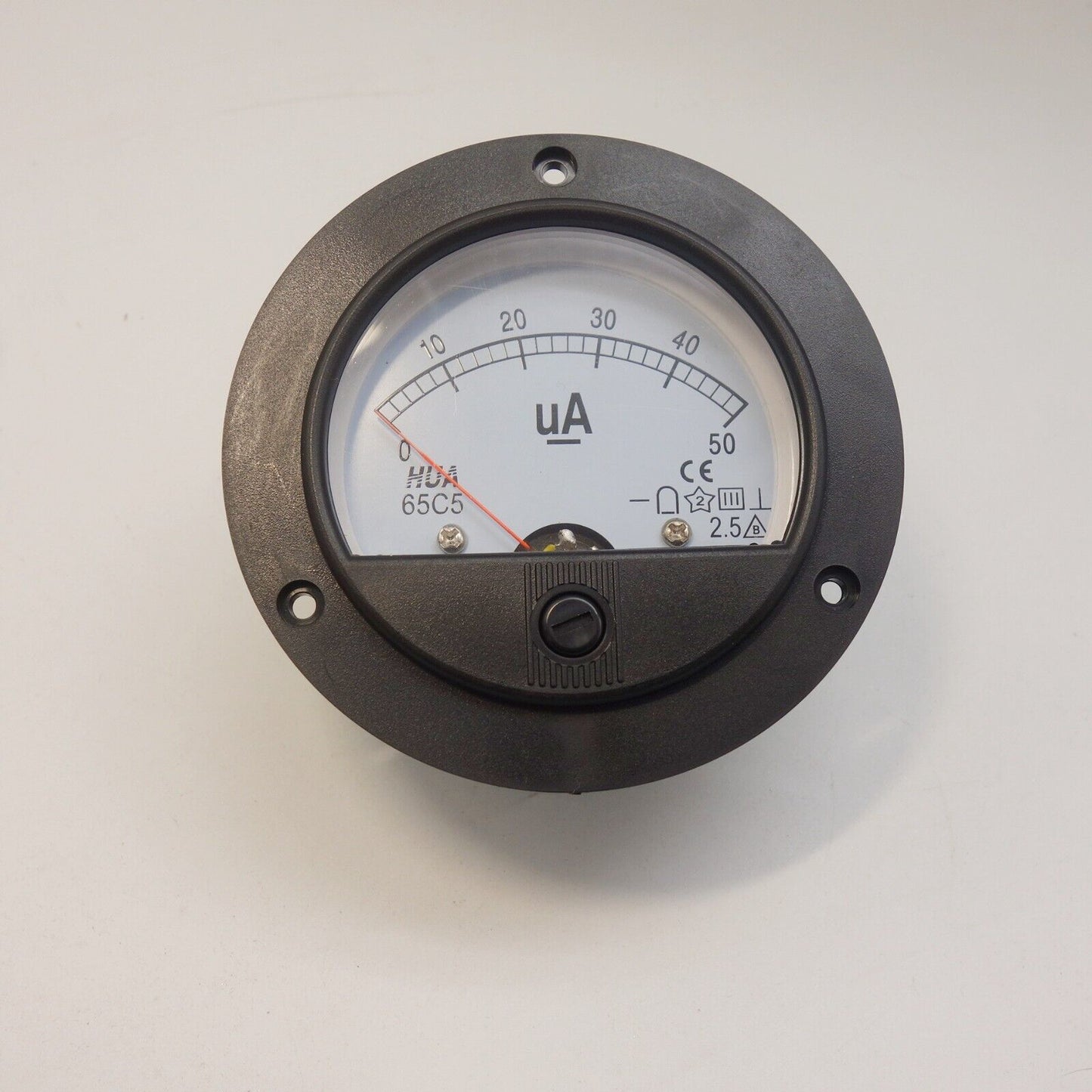 DC 0-50uA Round Analog Ammeter Panel AMP Current Meter Dia. 90mm Direct Connect