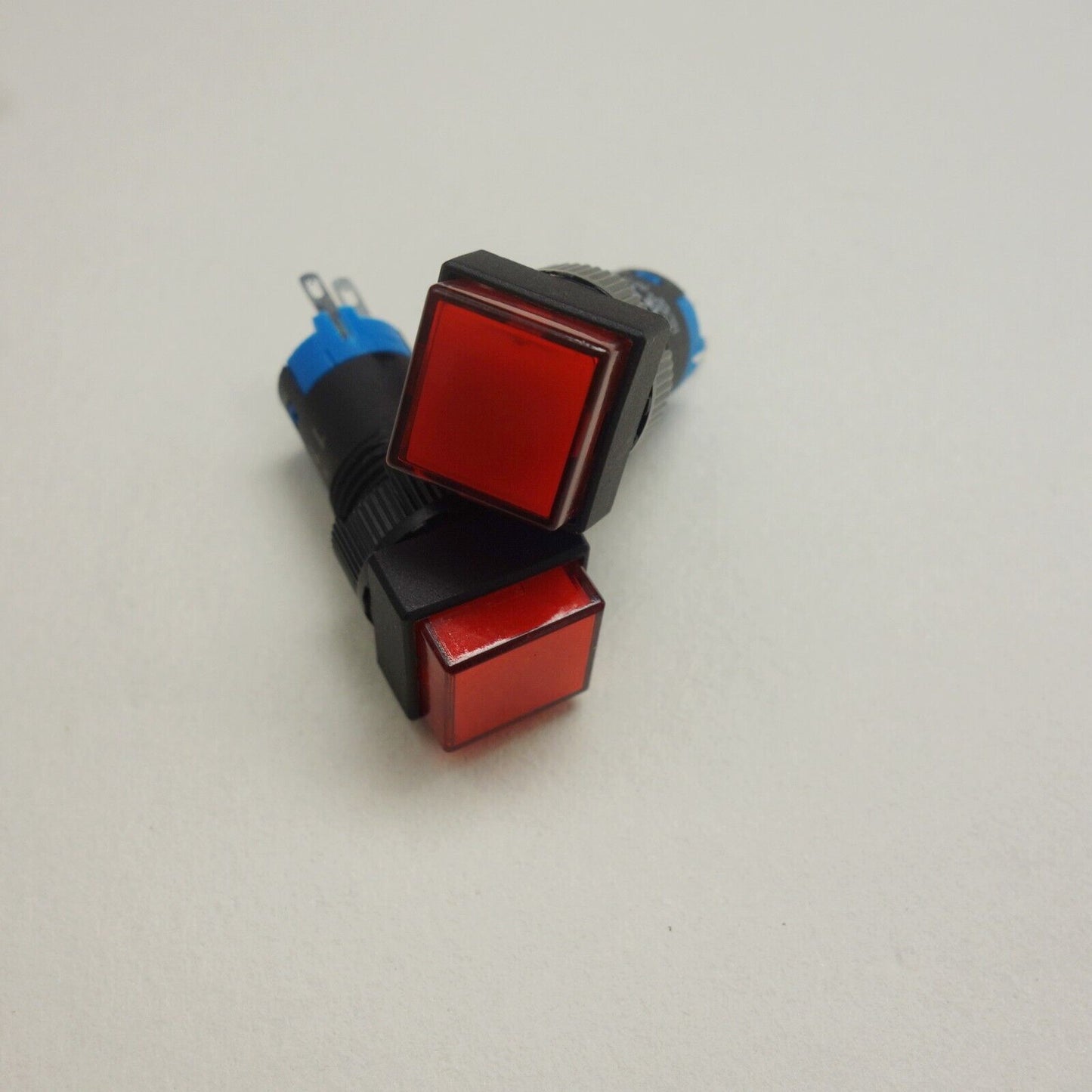 2PCS 12MM 24V RED LED ILLUMINATED Square Momentary PUSH BUTTON 2NO/2NC 2POLES 8P