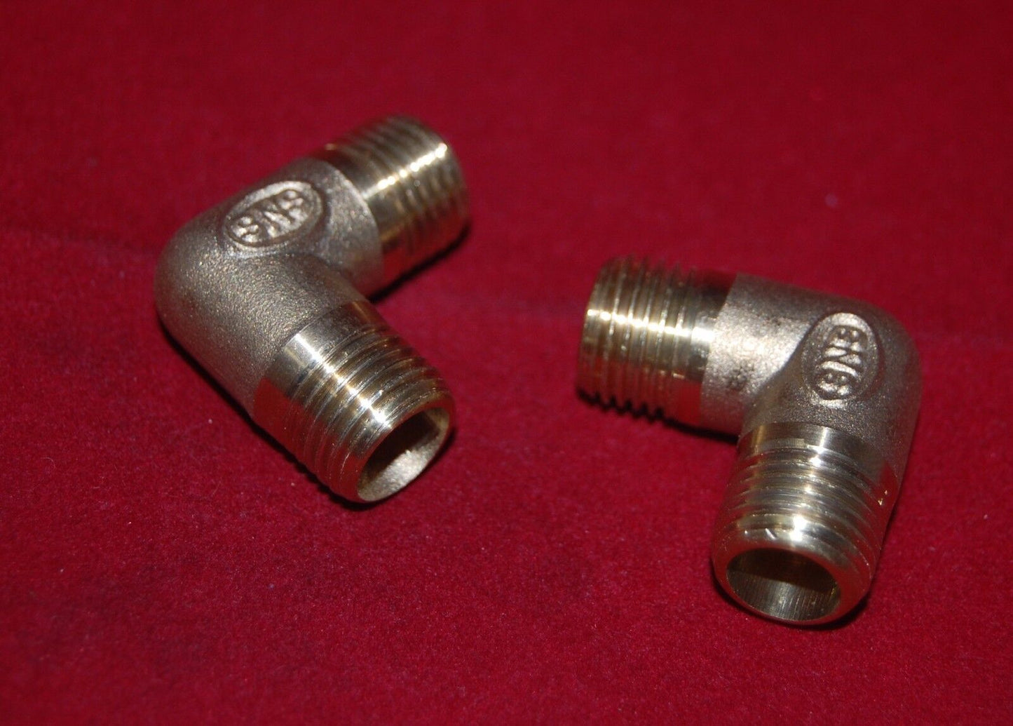 2PCS Brass Elbow 90 Degree MALE THREAD PT 1/4" PIPE CONNECTOR High Quality
