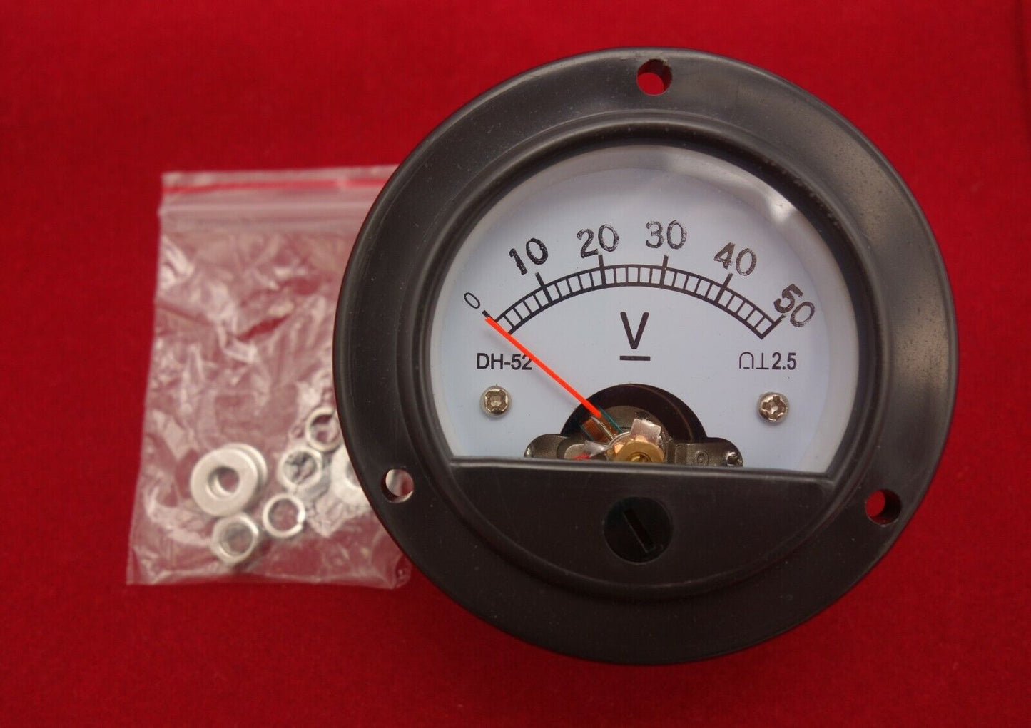 DC 0-50V Analog Voltmeter Analogue Voltage panel meter Dia. 66.4mm DH52