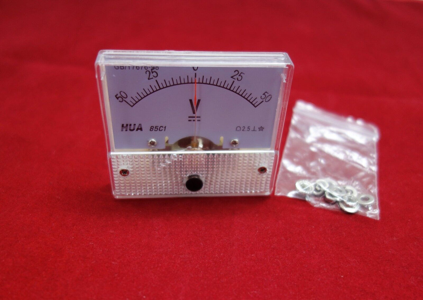 DC Minus Zero Plus -50V-+50V Analog 85C1 56*64mm Voltage Analogue Panel meter