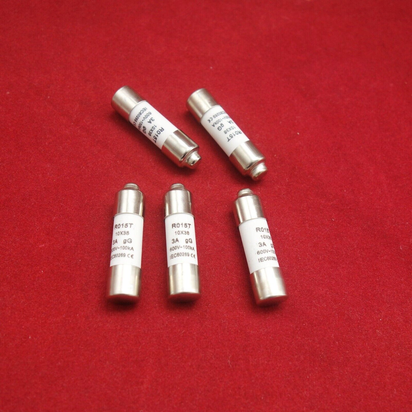 5Pcs ATQR RO15T 600V 3A 10 x 38mm Ceramic Cylindrical Fuse Links gG Time delay