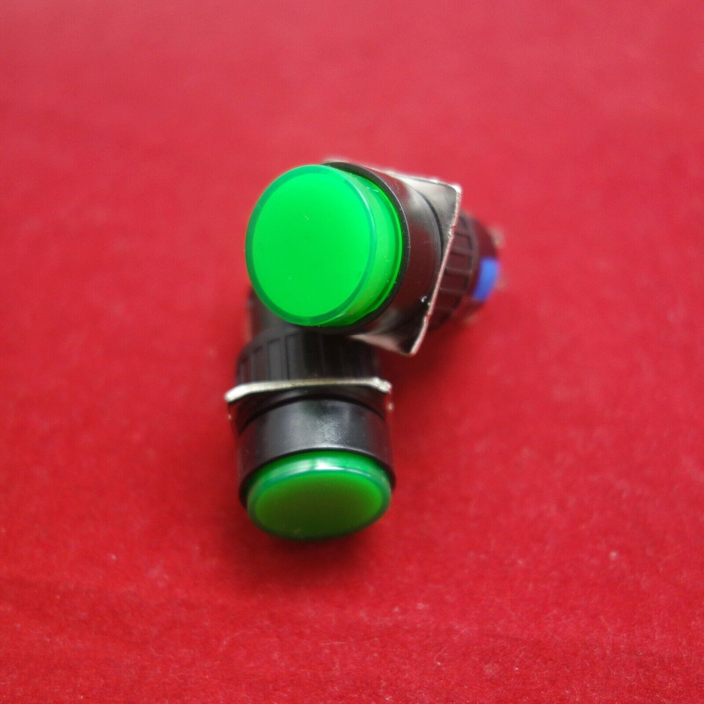 2PCS 16MM Green LED ILLUMINATED ROUND Latching PUSH BUTTON 2NO/2NC 2POLES LA39