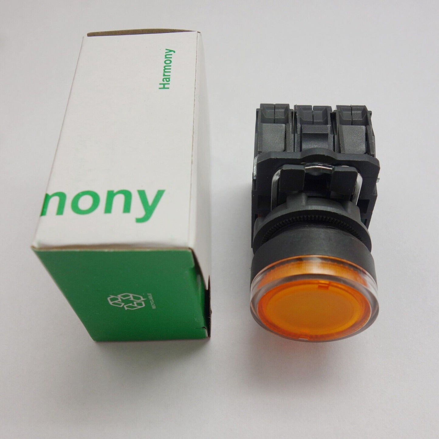 1PC 22mm Yellow Illuminated pushbutton Switch Fits XB5AW35G5 110V LED Momentary