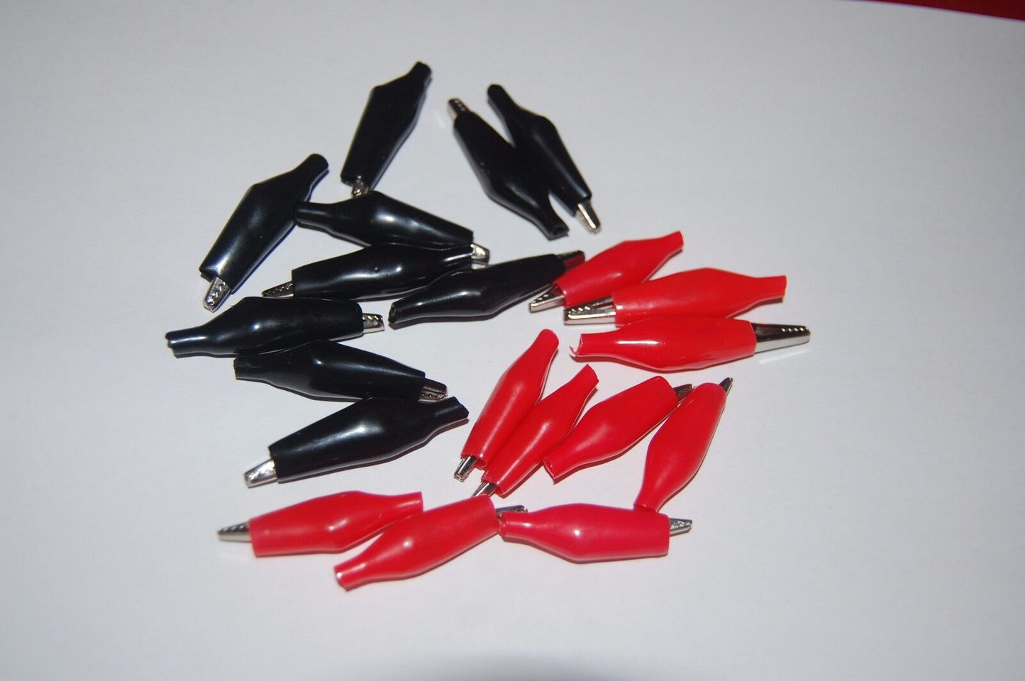 10 Pairs Red & Black Crocodile/ Alligator/ Electrical Clips/ Clamps 27.5mm 1.08"