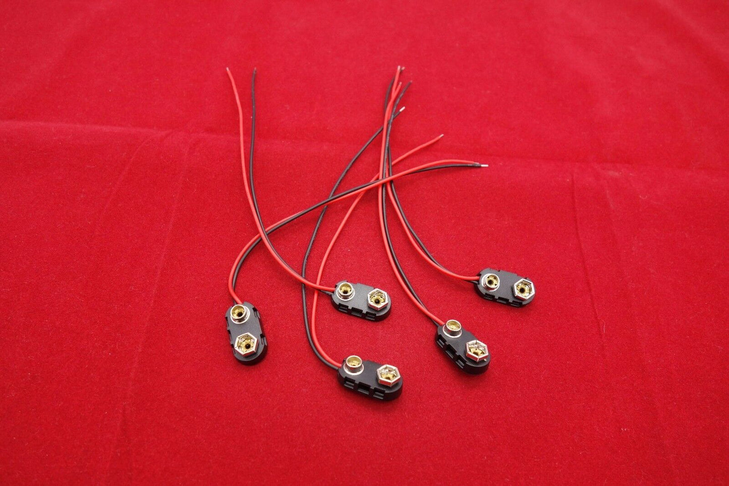 5PCS PP3 9V Battery Connector T Type Snap On Plug Clip Tinned Wire Leads 150mm