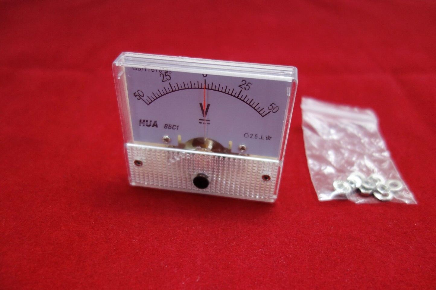 DC Minus Zero Plus -50V-+50V Analog 85C1 56*64mm Voltage Analogue Panel meter