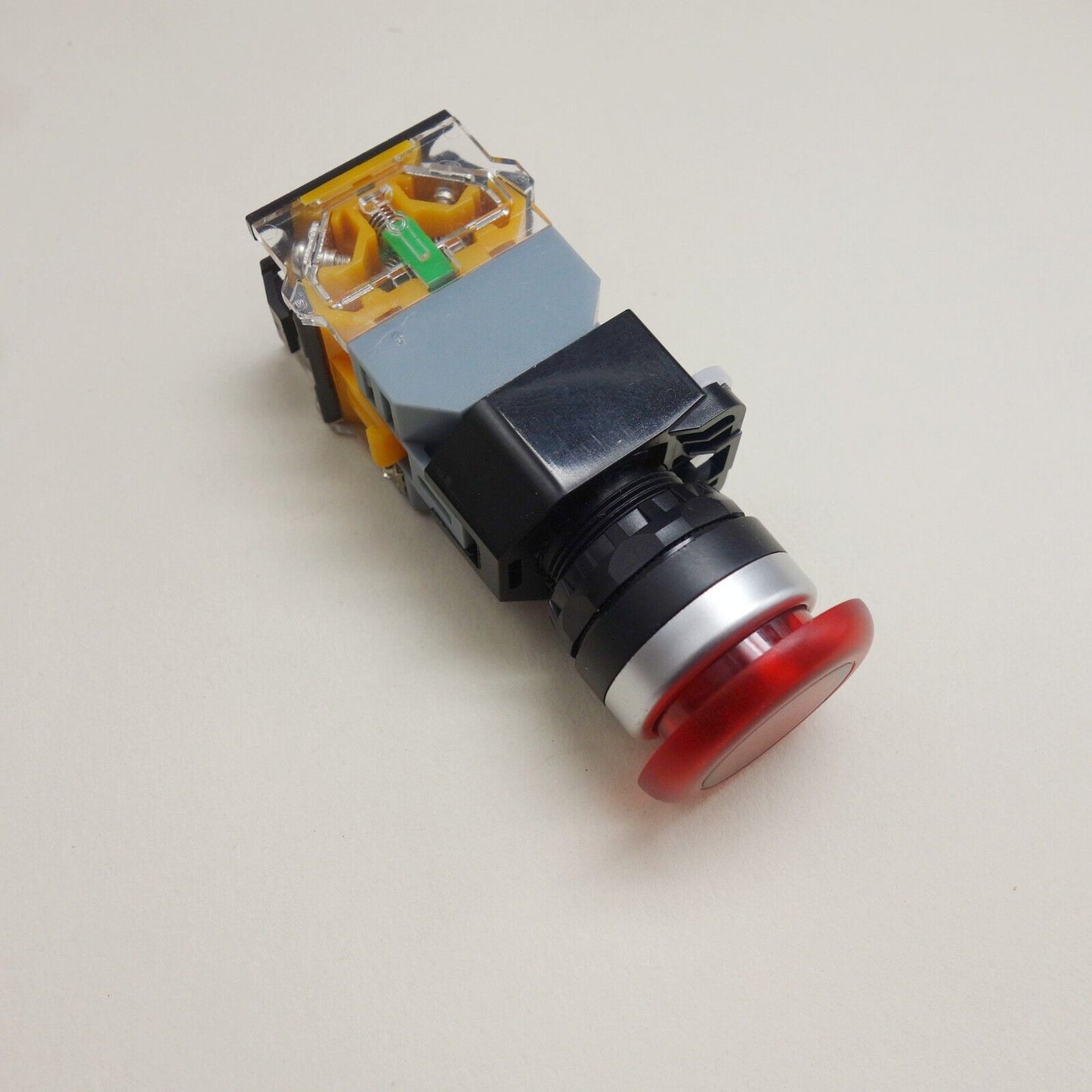 1pc 220V red Led Illuminated mushroom pushbutton Maintained Latching Plastic
