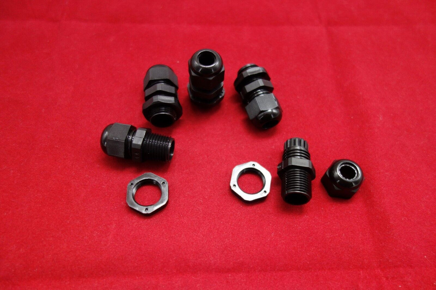 10PCS PG9 Lenghthened Cable Connector Gland FOR 4-8mm Cable BLACK NYLON 66 94V-2