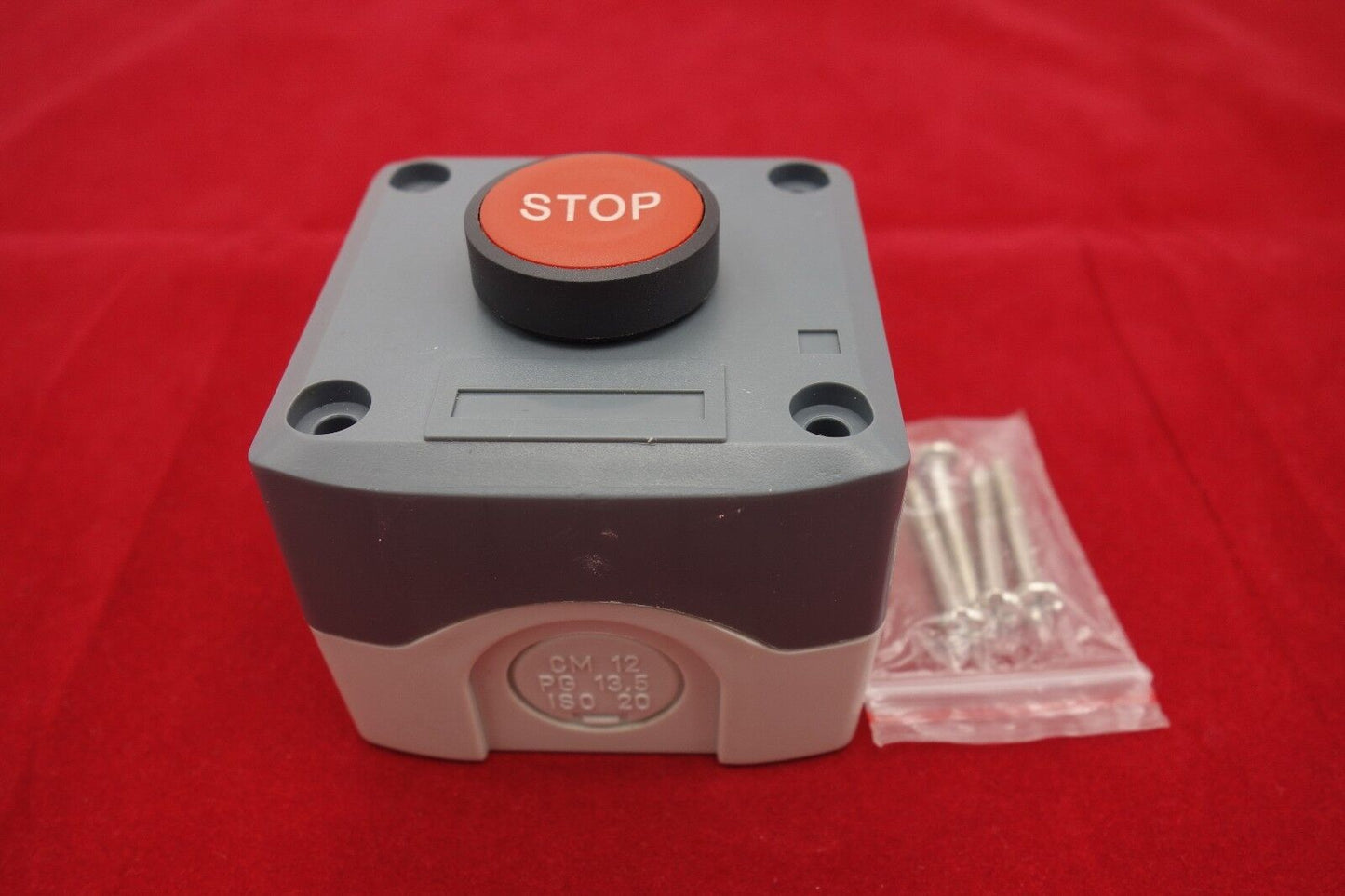 1PC Fits XAL-D114 22mm STOP Control Station Enclosure Flush RED Push 1N/C
