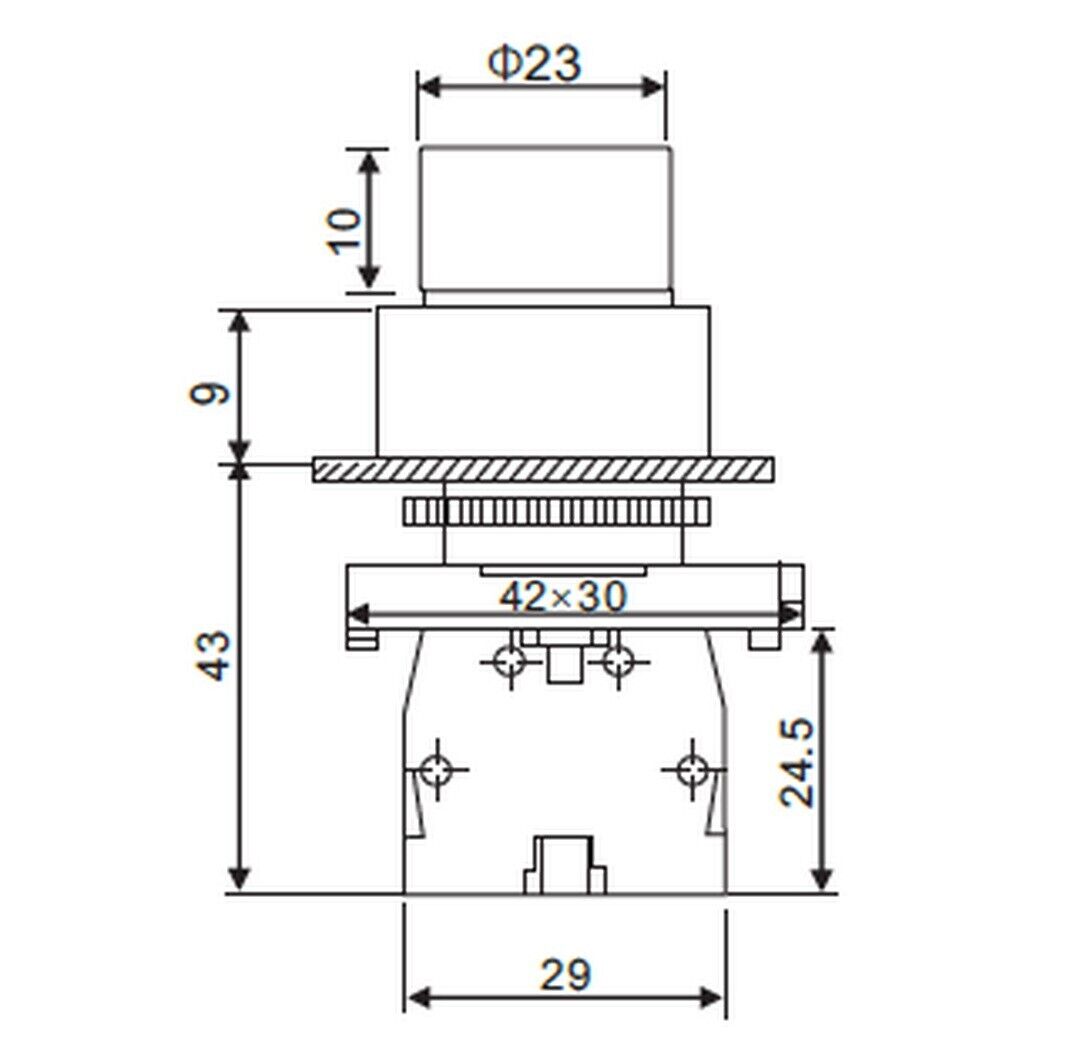 1PC Fits 22mm plastic XA2-ED21 ED25 ED33 ED41 ED45 ED53 Select selector switch