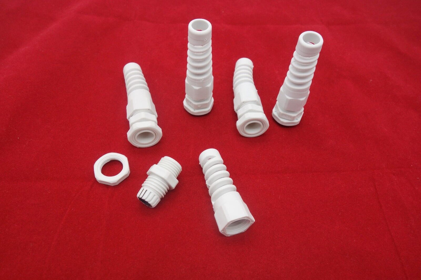 5PCS Gray Spiral Cable Gland PG9 Cable Range 4-8MM Nylon IP68 Waterproof