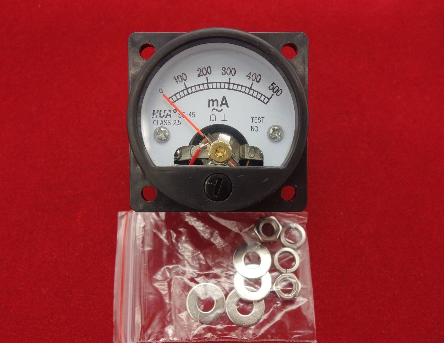 1PC AC 0-500MA Analog Ammeter Panel AMP Current Meter SO45 Cutout 45mm