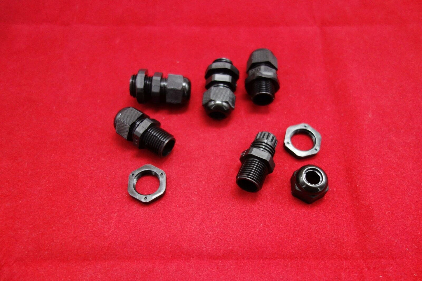 10PCS PG9 Lenghthened Cable Connector Gland FOR 4-8mm Cable BLACK NYLON 66 94V-2