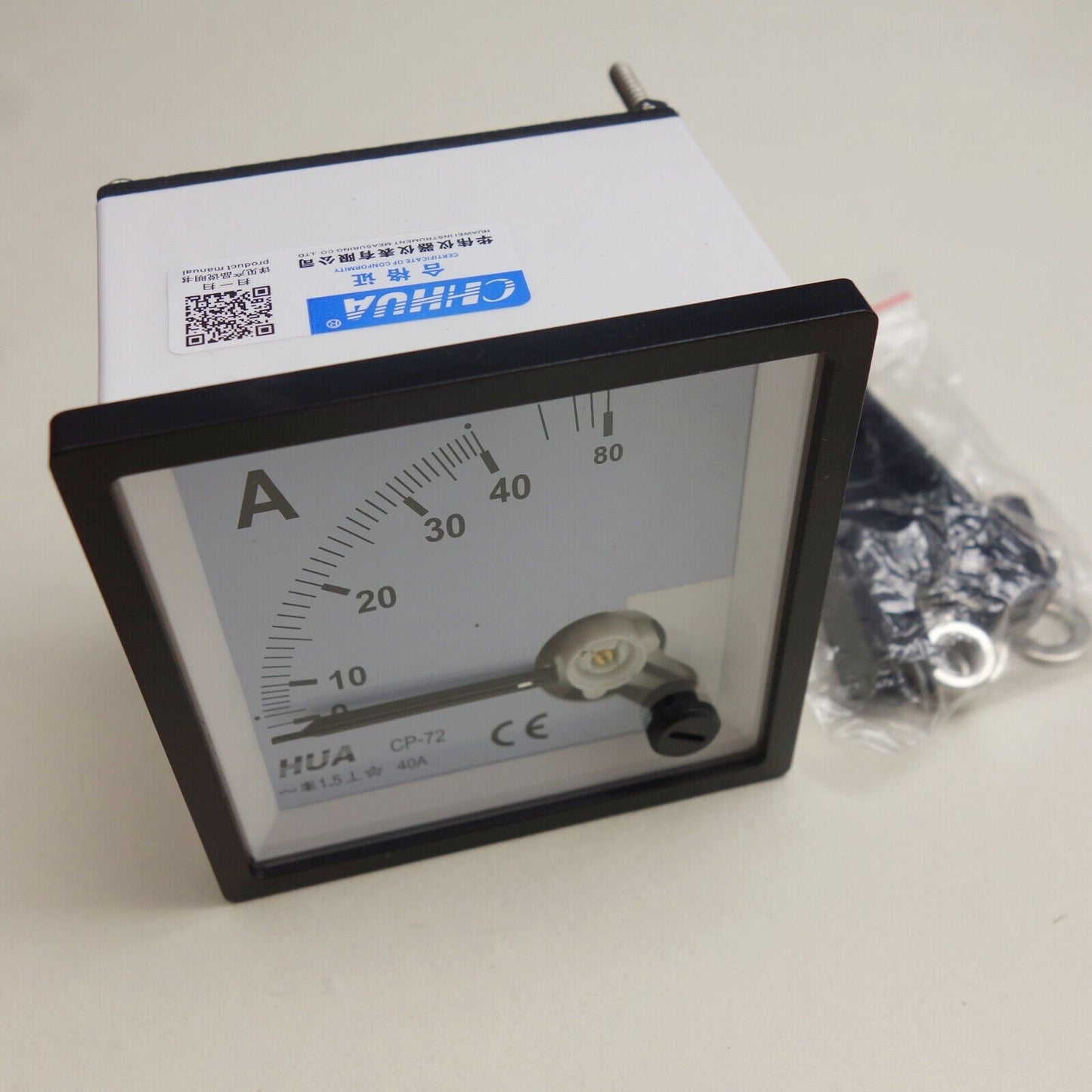 1PC NEW AC 0-40A Analog Ammeter Panel AMP Current Meter 72*72mm wire direclty