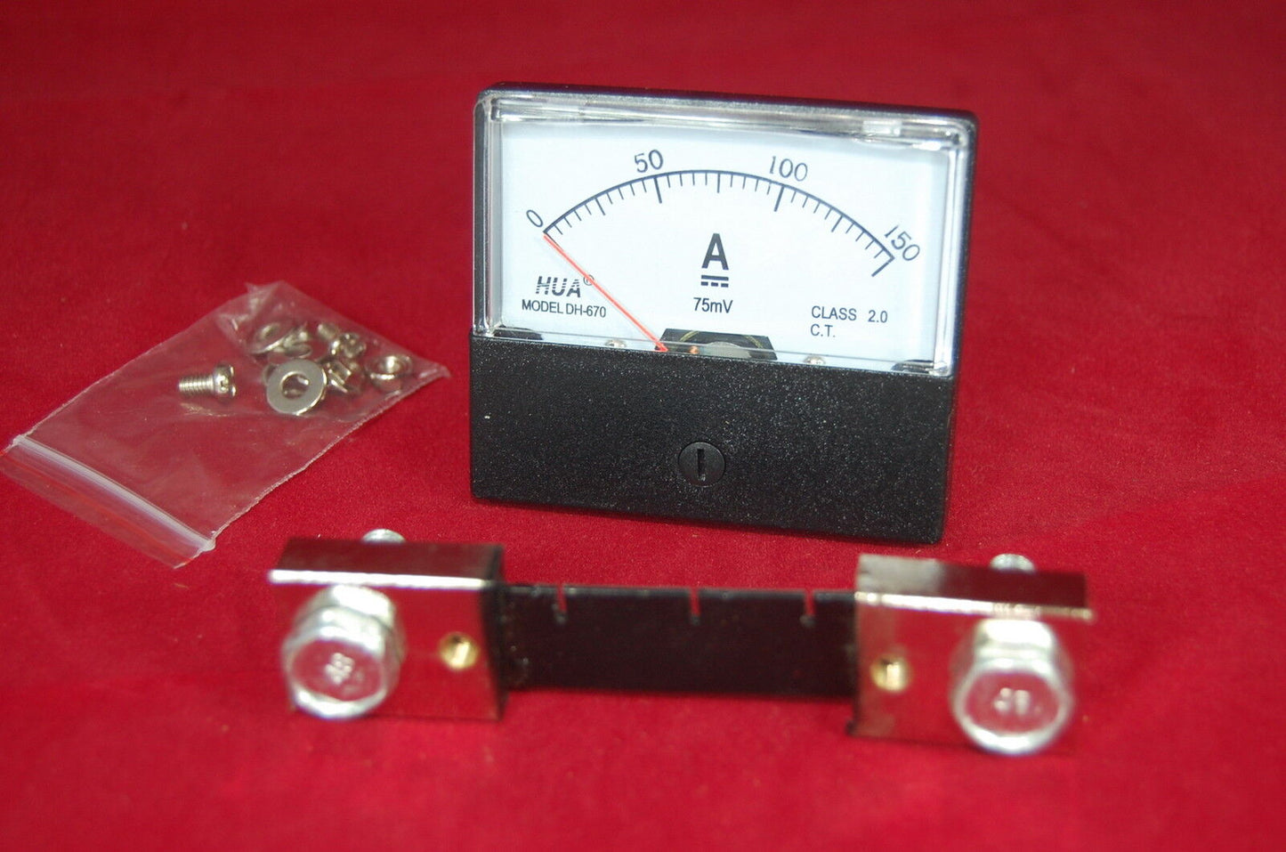 DC 150A Analog Ammeter Panel AMP Current Meter DC 0-150A 67*70MM with Shunt