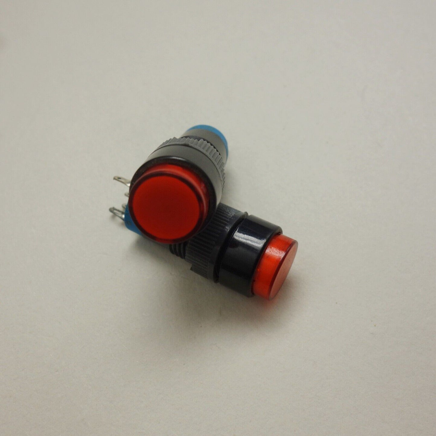 2PCS 12MM RED LED ILLUMINATED ROUND Momentary PUSH BUTTON 2NO/2NC 2POLES 8pins