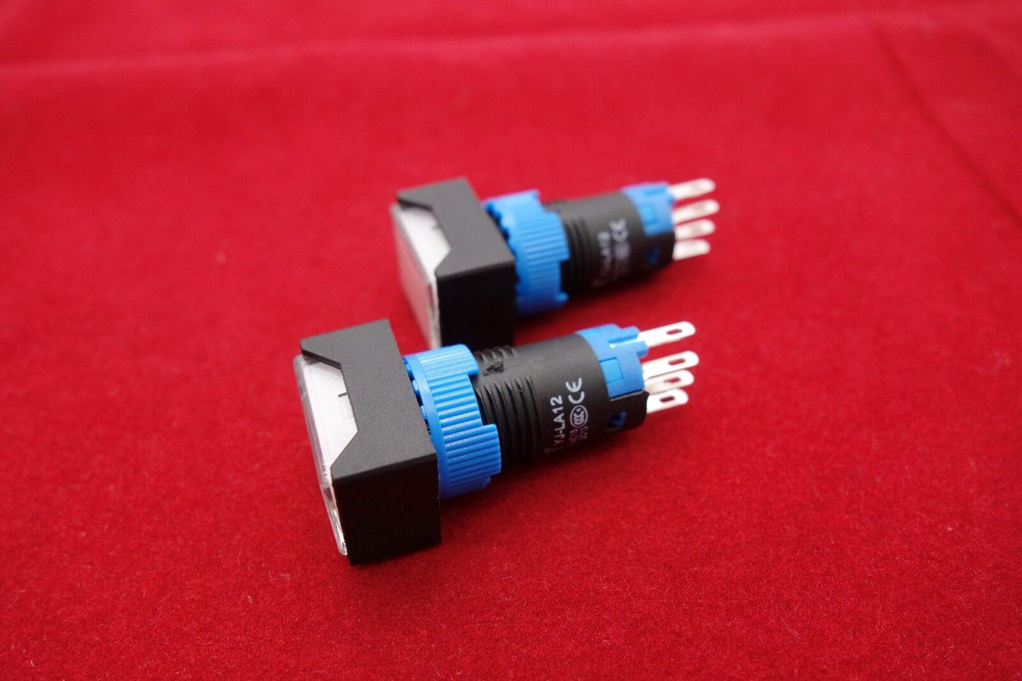 2PCS Cutout 12MM 6V White LED ILLUMINATED Rectangular Maintained PUSH BUTTON