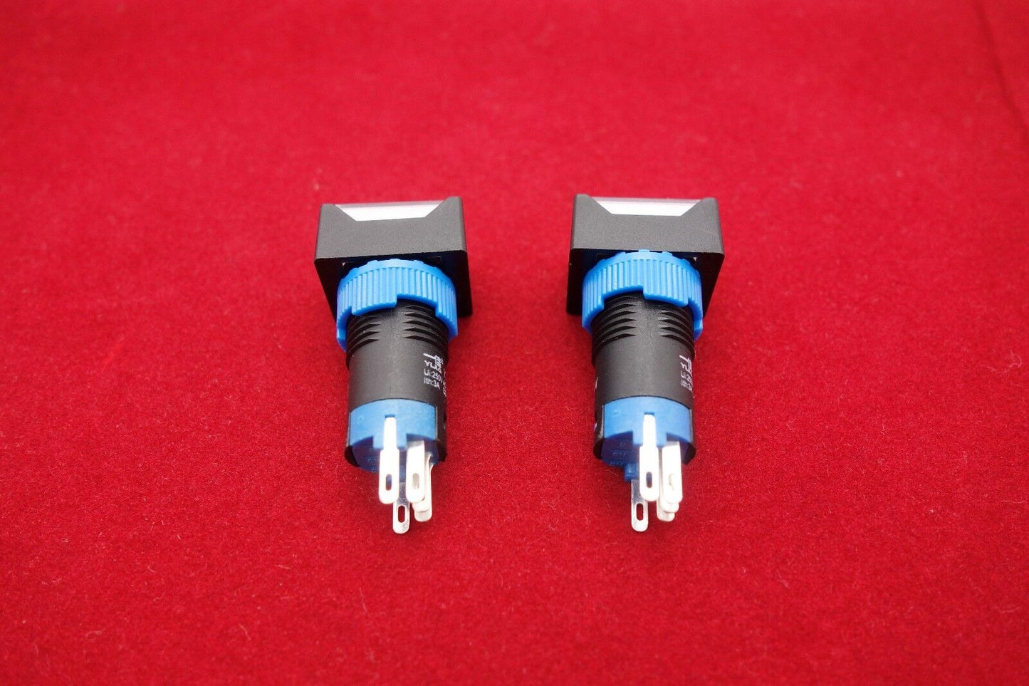 2PCS Cutout 12MM 6V White LED ILLUMINATED Rectangular Momentary PUSH BUTTON