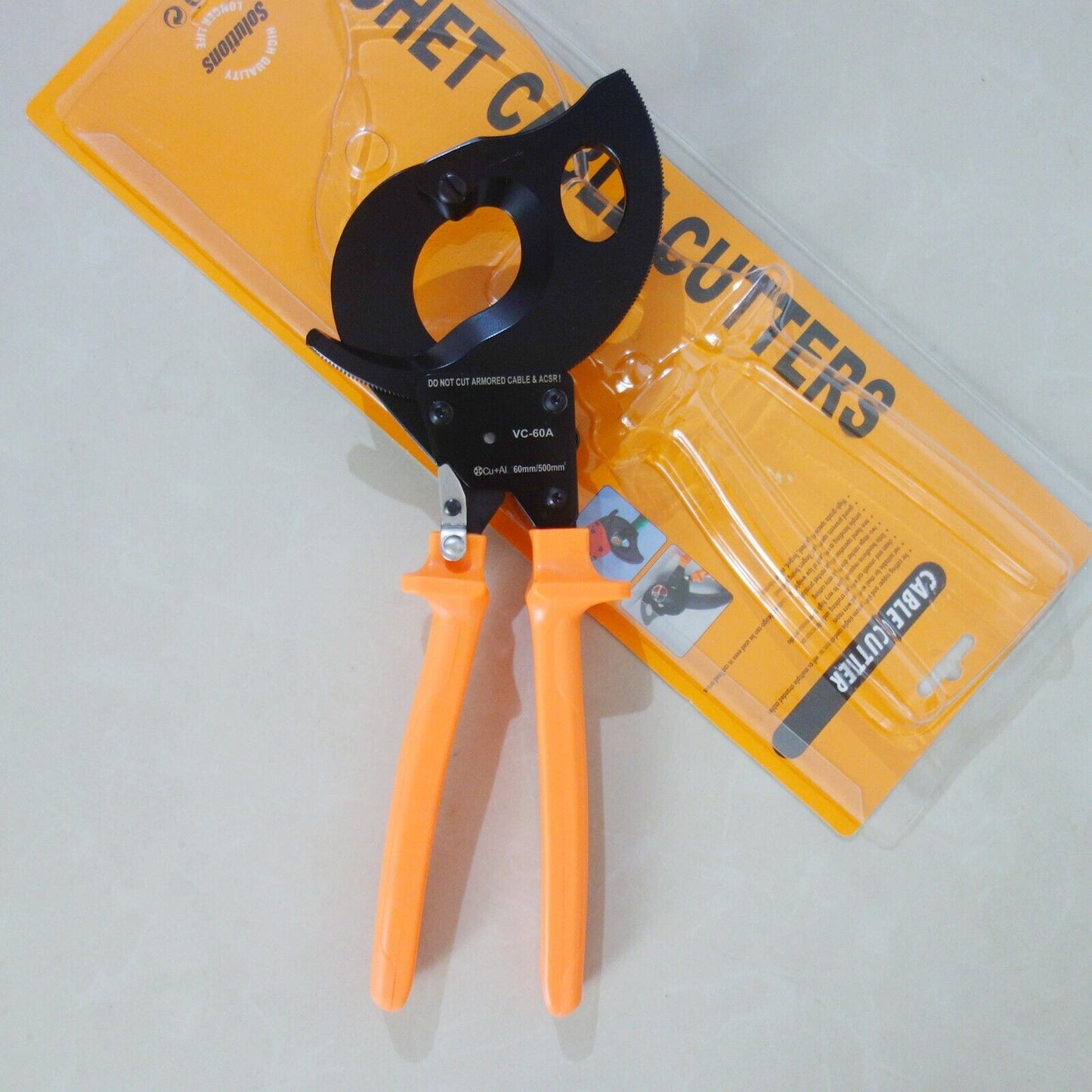 HEAVY DUTY RATCHETING RATCHET HAND CABLE WIRE CUTTER Φ60mm/500mm2