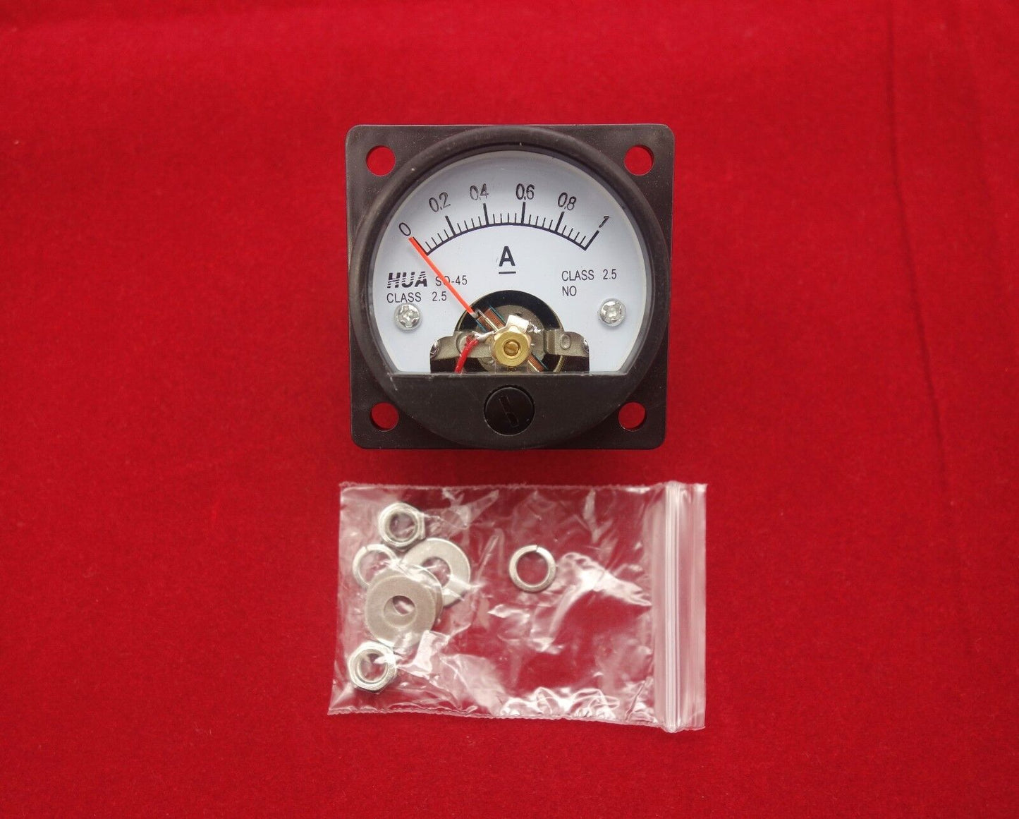 1PC DC 0-1A Analog Ammeter Panel AMP Current Meter SO45 Cutout 45mm