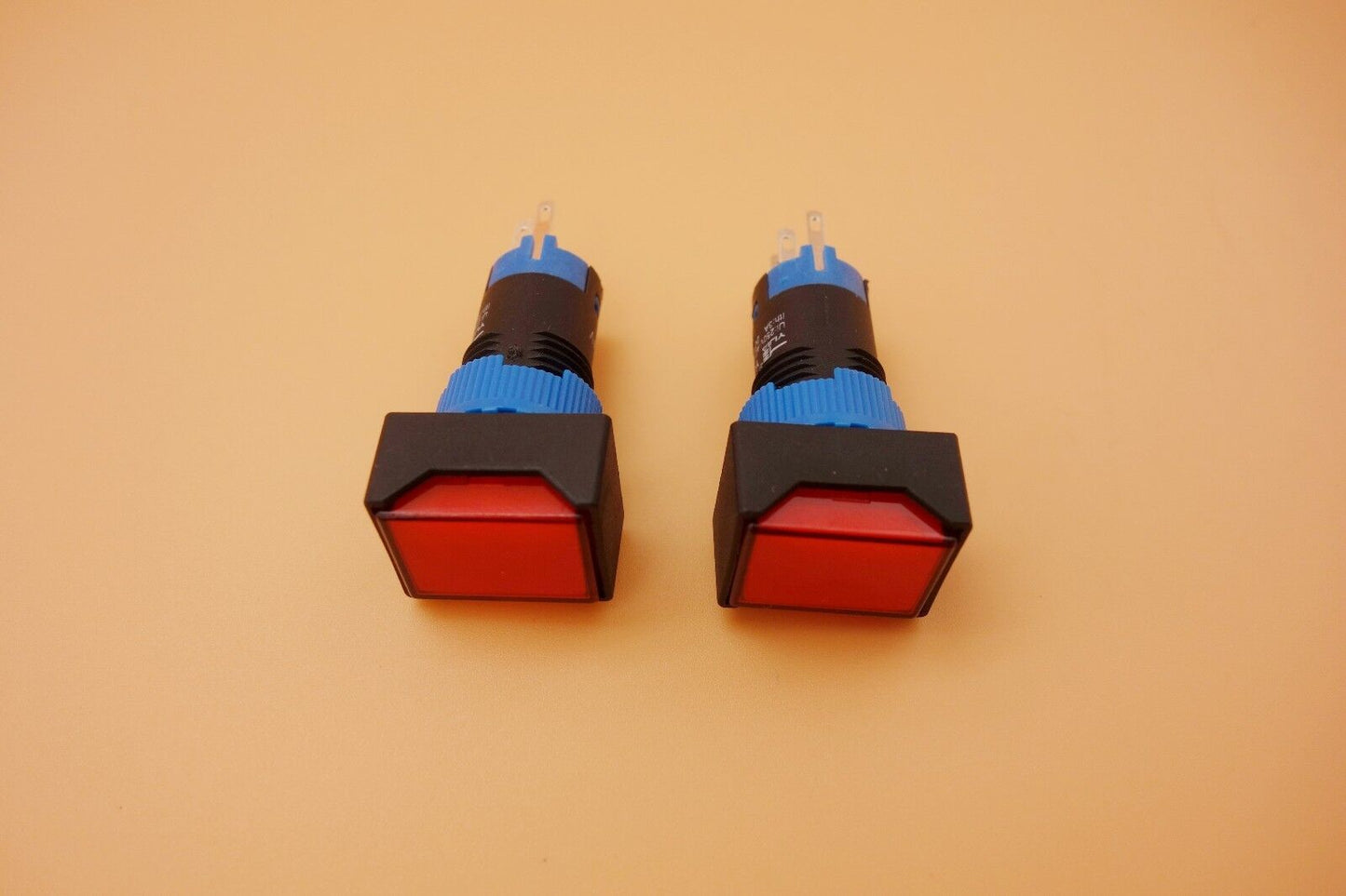 2PCS Cutout 12MM 6V RED LED ILLUMINATED Rectangular Momentary PUSH BUTTON