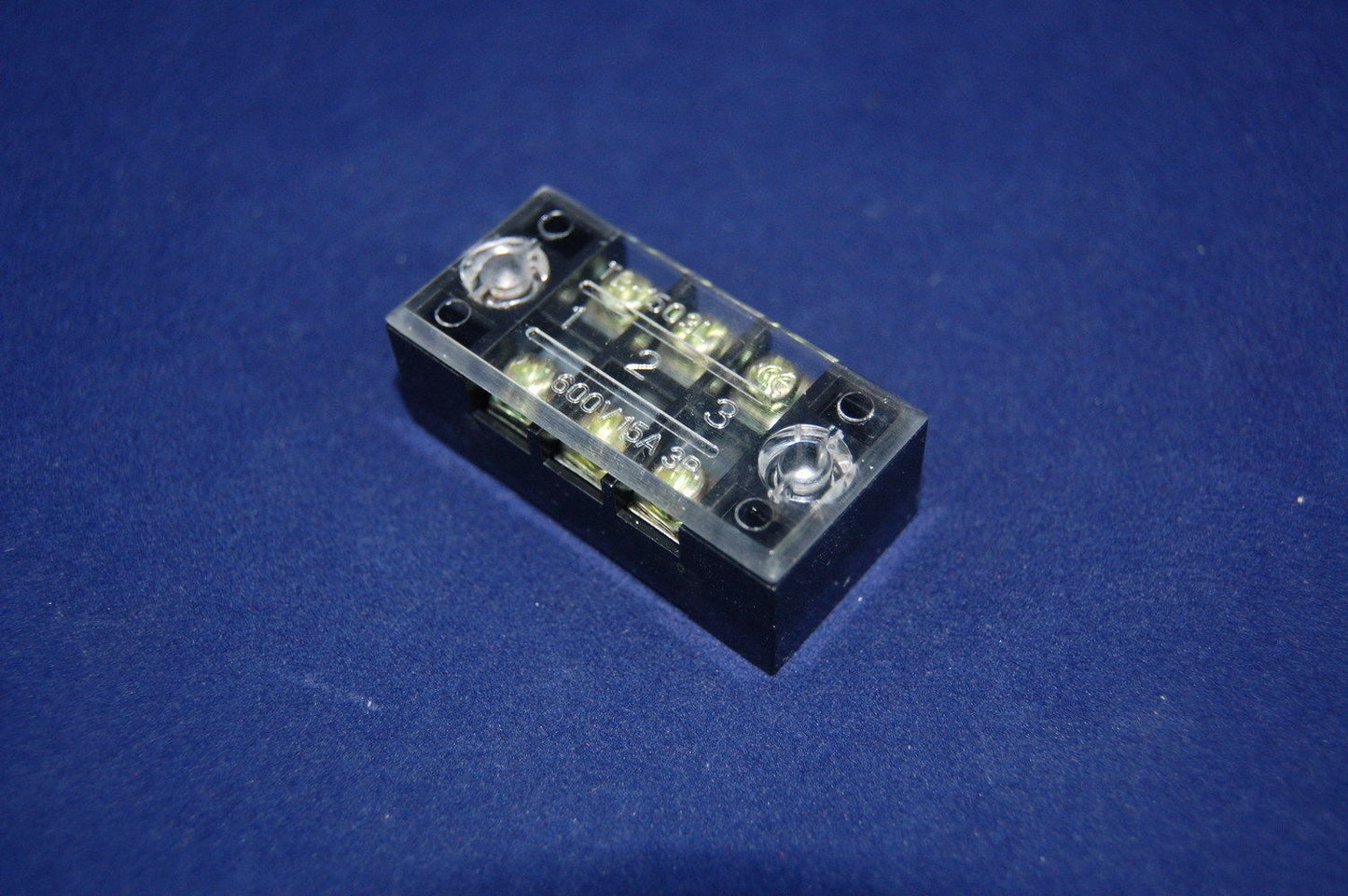 5pcs 3 Position 15A 600V Barrier Dual Row Terminal Block/Strip w/Cover 3P