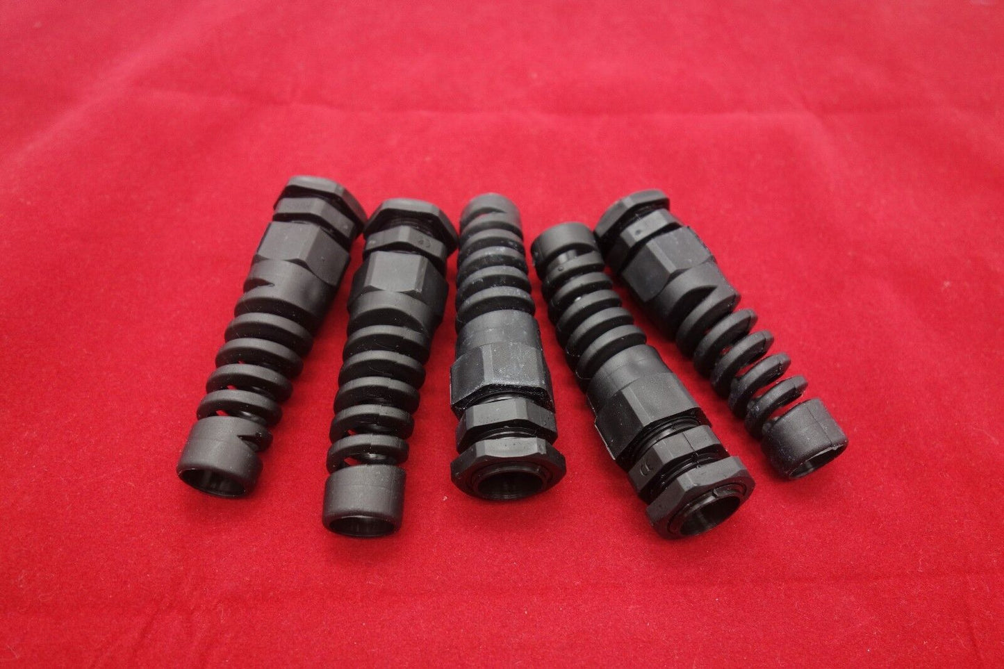5PCS Black Spiral Cable Gland PG13.5 Cable Range 6-12MM Nylon IP68 Waterproof