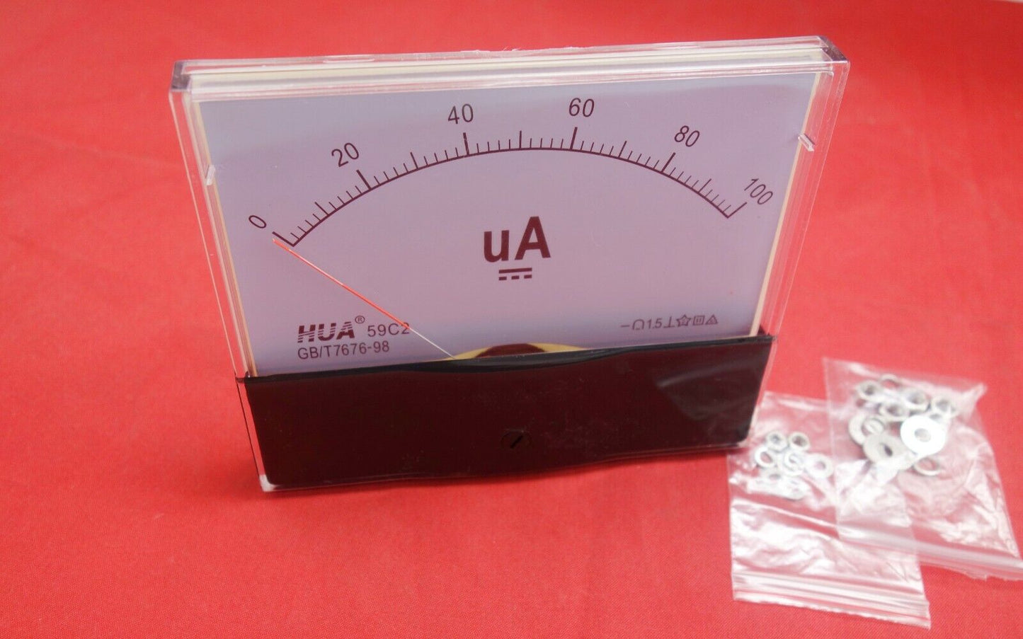 1PC DC 0-100uA Analog Ammeter Panel AMP Current Meter 100x120mm 59C2