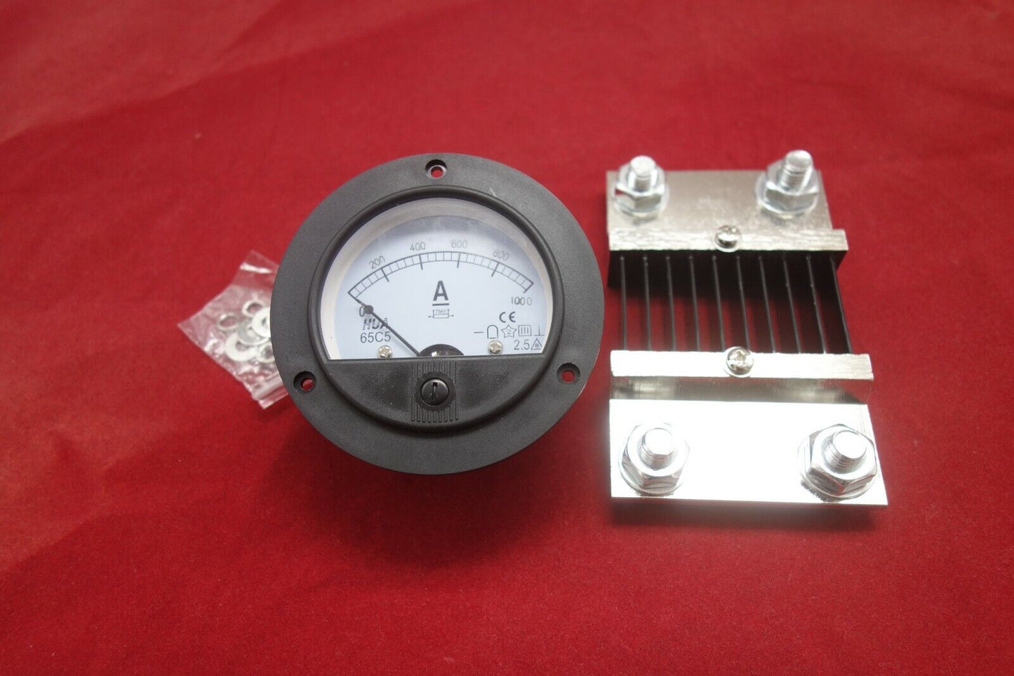 DC 1000A Round Analog Ammeter Panel AMP Current Meter Dia. 90mm with shunt