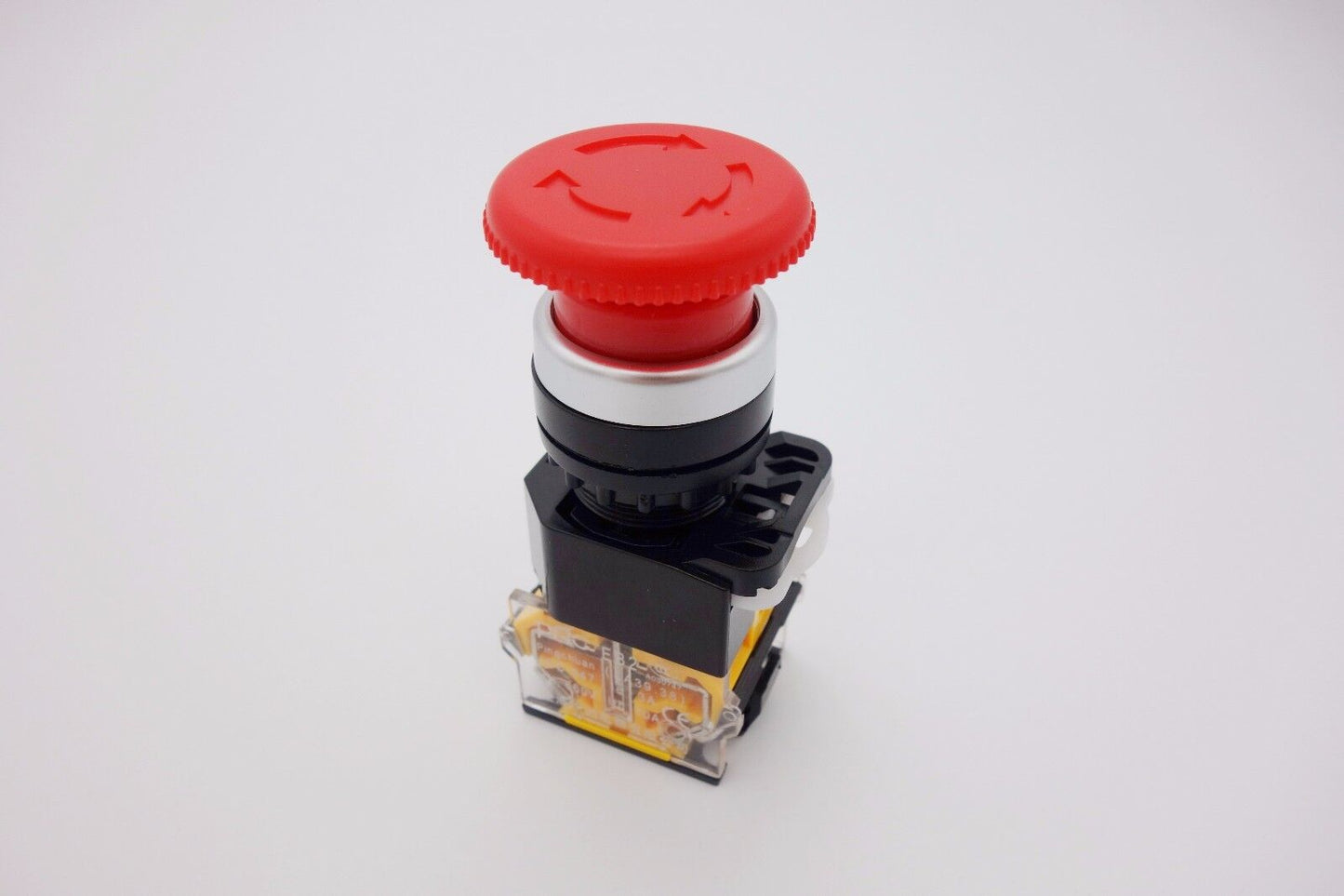 1PC 22mm Twist Release Emergency Stop Mushroom 35mm Head Push Button Switch LA38