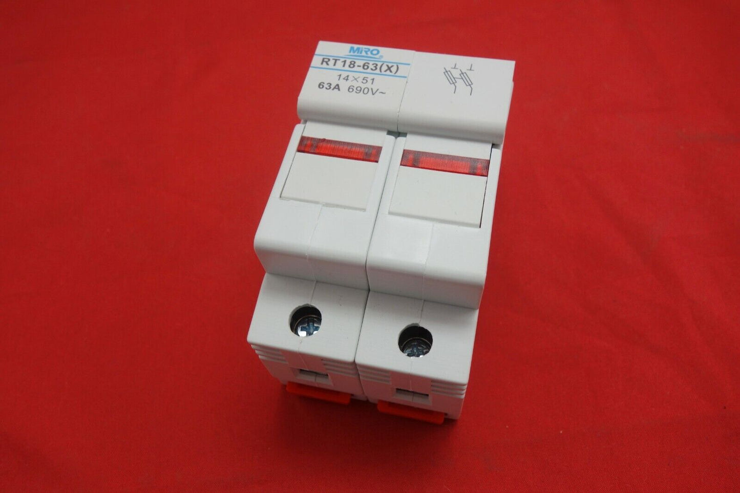 1PC 2 Pole Din Rail Mounting RT18-63 Fuse Holder for 14x51MM Fuse link