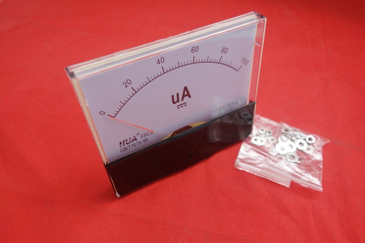 1PC DC 0-100uA Analog Ammeter Panel AMP Current Meter 100x120mm 59C2