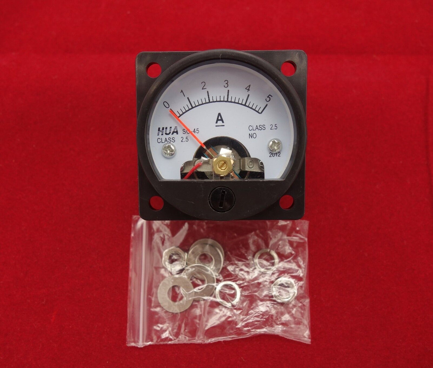 1PC DC 0-5A Analog Ammeter Panel AMP Current Meter SO45 Cutout 45mm