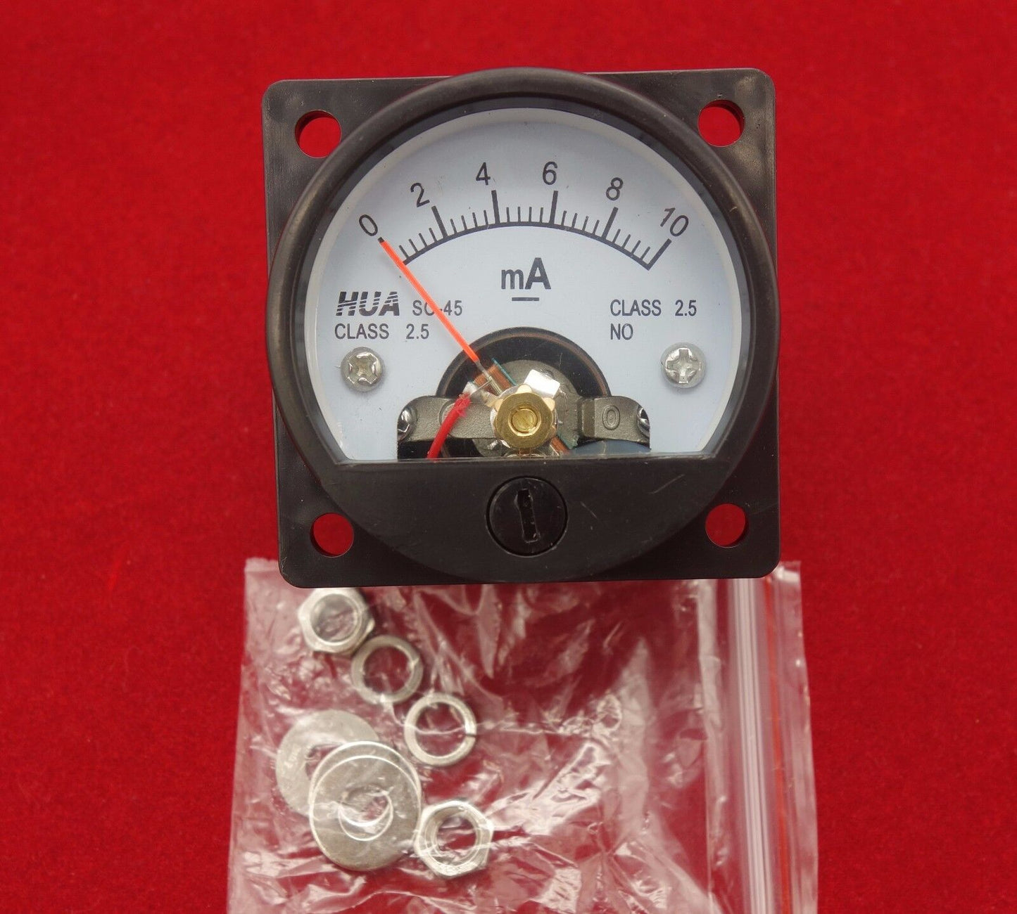 1PC DC 0-10MA Analog Ammeter Panel AMP Current Meter SO45 Cutout 45mm