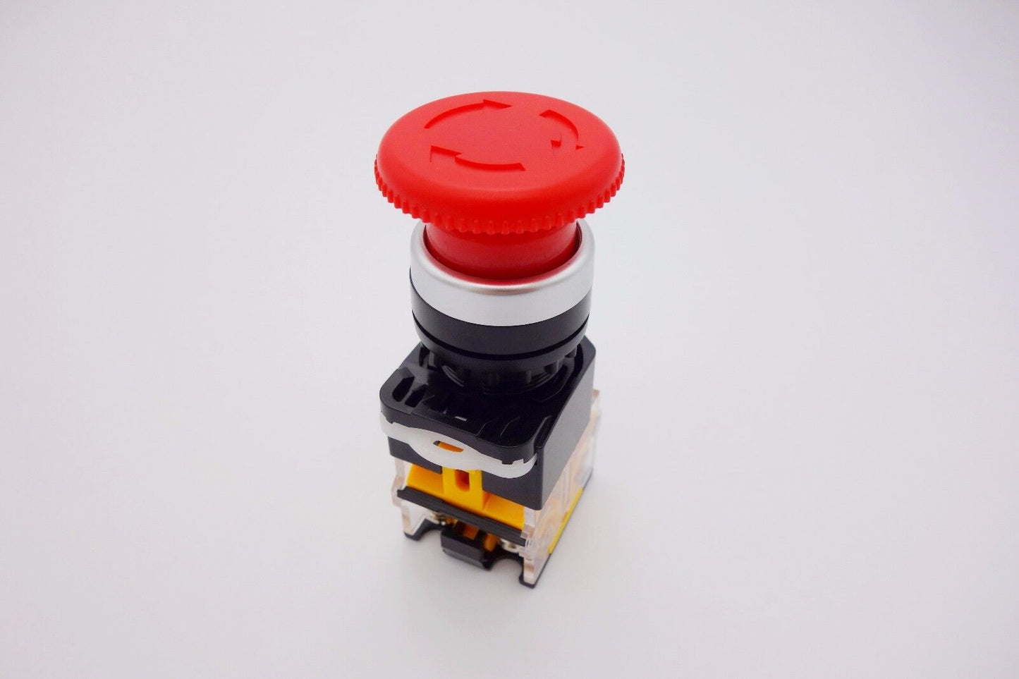 1PC 22mm Twist Release Emergency Stop Mushroom 35mm Head Push Button Switch LA38