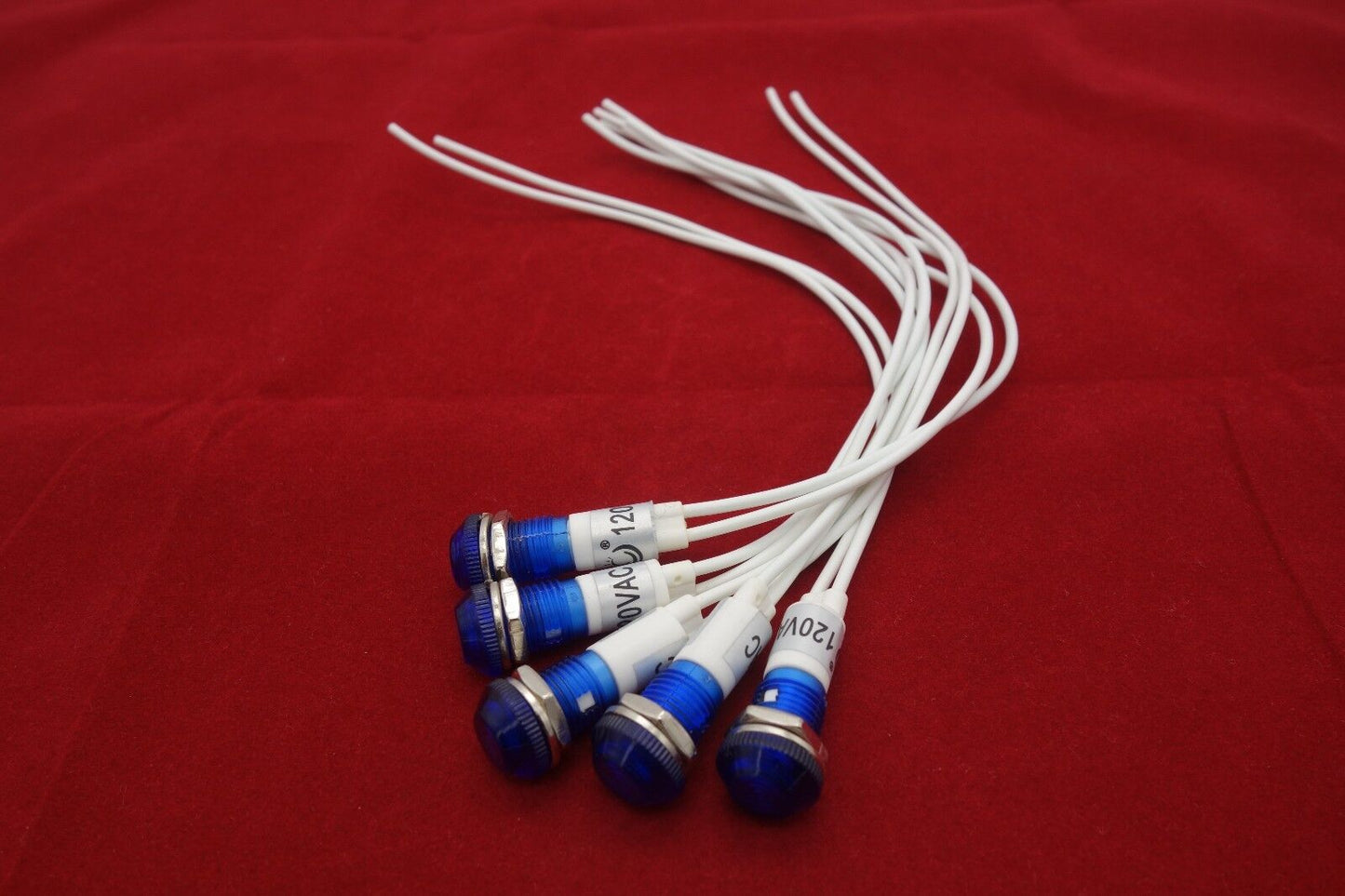 5Pcs 24V AC/DC 10mm Blue Panel Mounting LED Indication Signal Pilot Lights