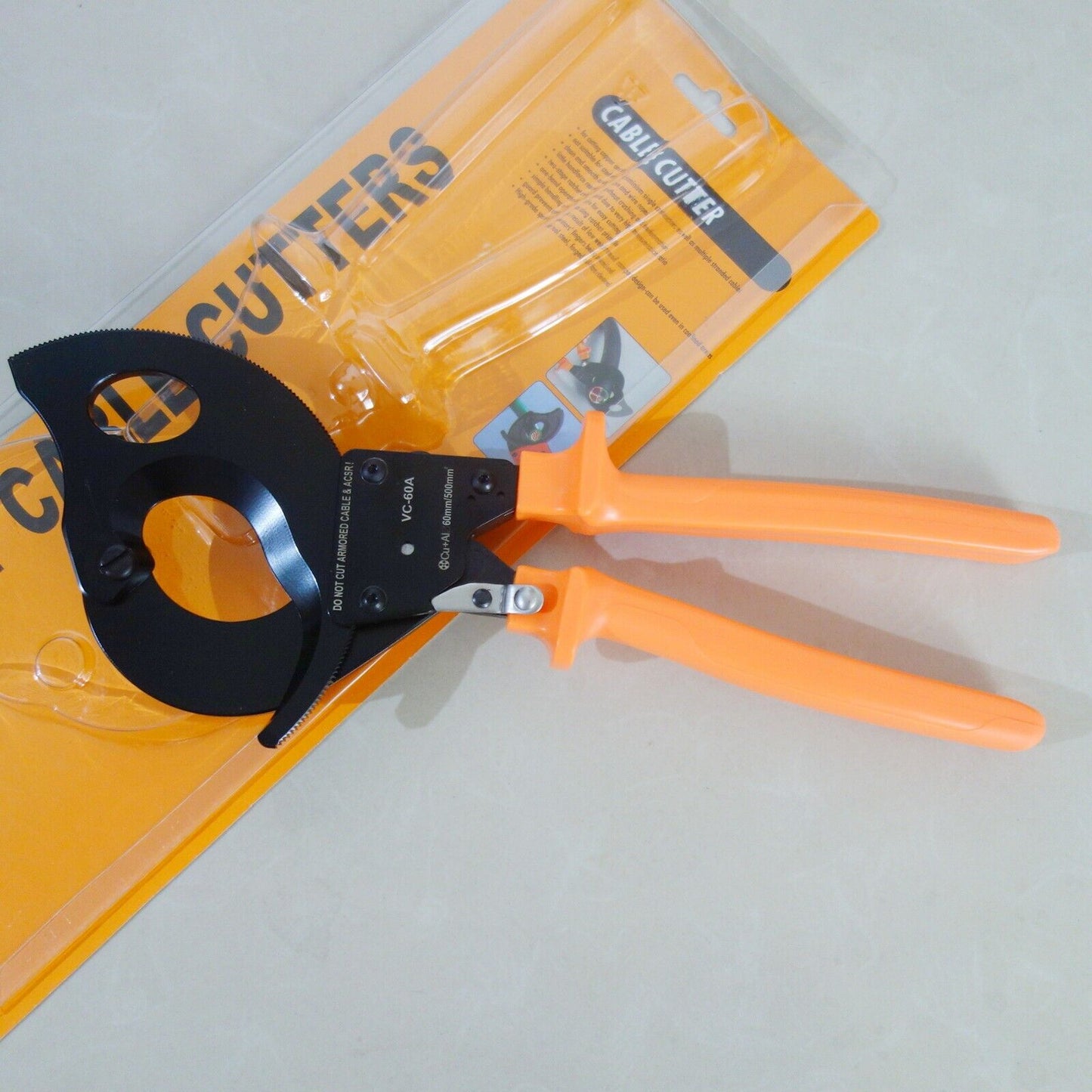 HEAVY DUTY RATCHETING RATCHET HAND CABLE WIRE CUTTER Φ60mm/500mm2