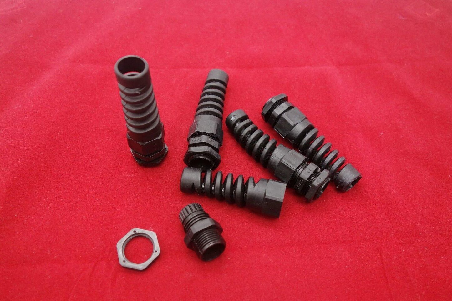 5PCS Black Spiral Cable Gland PG13.5 Cable Range 6-12MM Nylon IP68 Waterproof