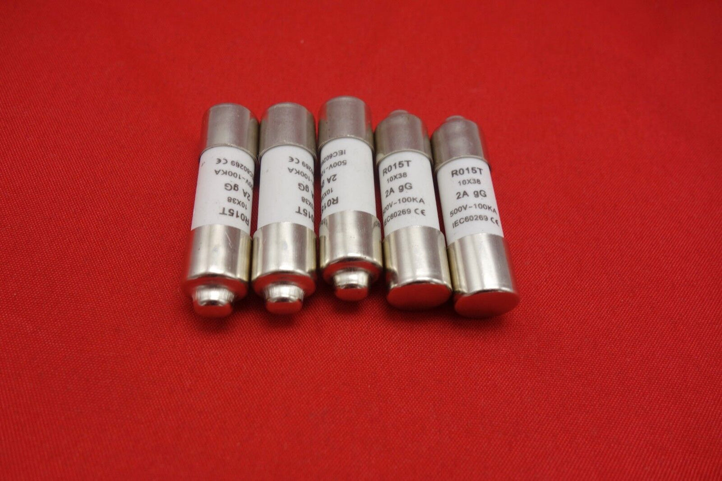 5Pcs ATQR 600V 2A 10 x 38mm Cylindrical Fuse Links gG RO15T Time delay