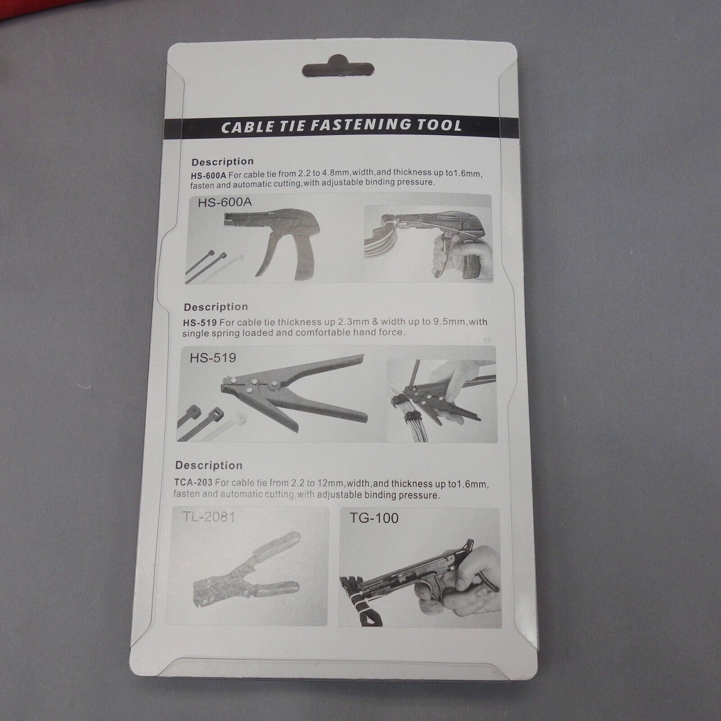1PC NEW Fastening Tool for Cable Tie Applicable width 2.4-4.8mm(0.09"-0.19") HS