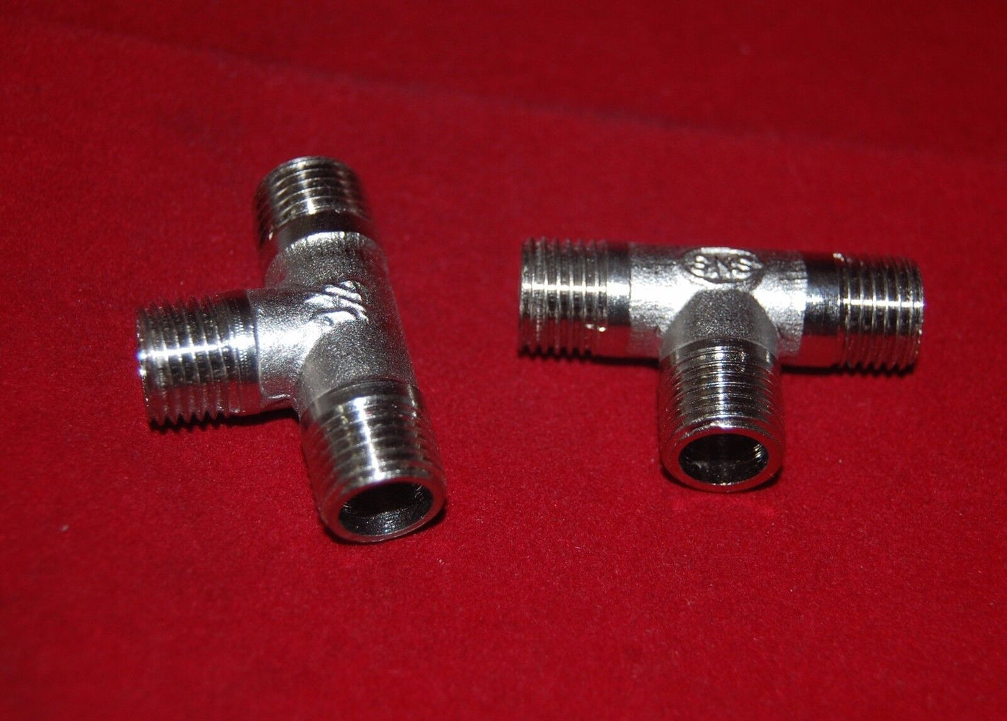 2PCS Brass 3 WAY EQUAL TEE MALE THREAD PT 1/4" PIPE CONNECTOR High Quality